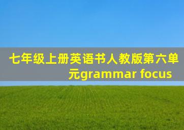 七年级上册英语书人教版第六单元grammar focus